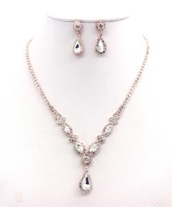 Rhinestone Necklace with Earrings  NB300608 RGCL